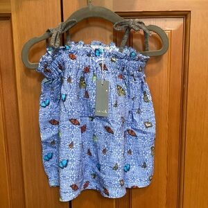 Miki Miette Blue Butterfly Print Tunic Top/Dress NWT 24 months 100% cotton